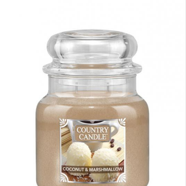  Country Candle - Coconut Marshmallow - Średni słoik (453g) 2 knoty Świeca zapachowa